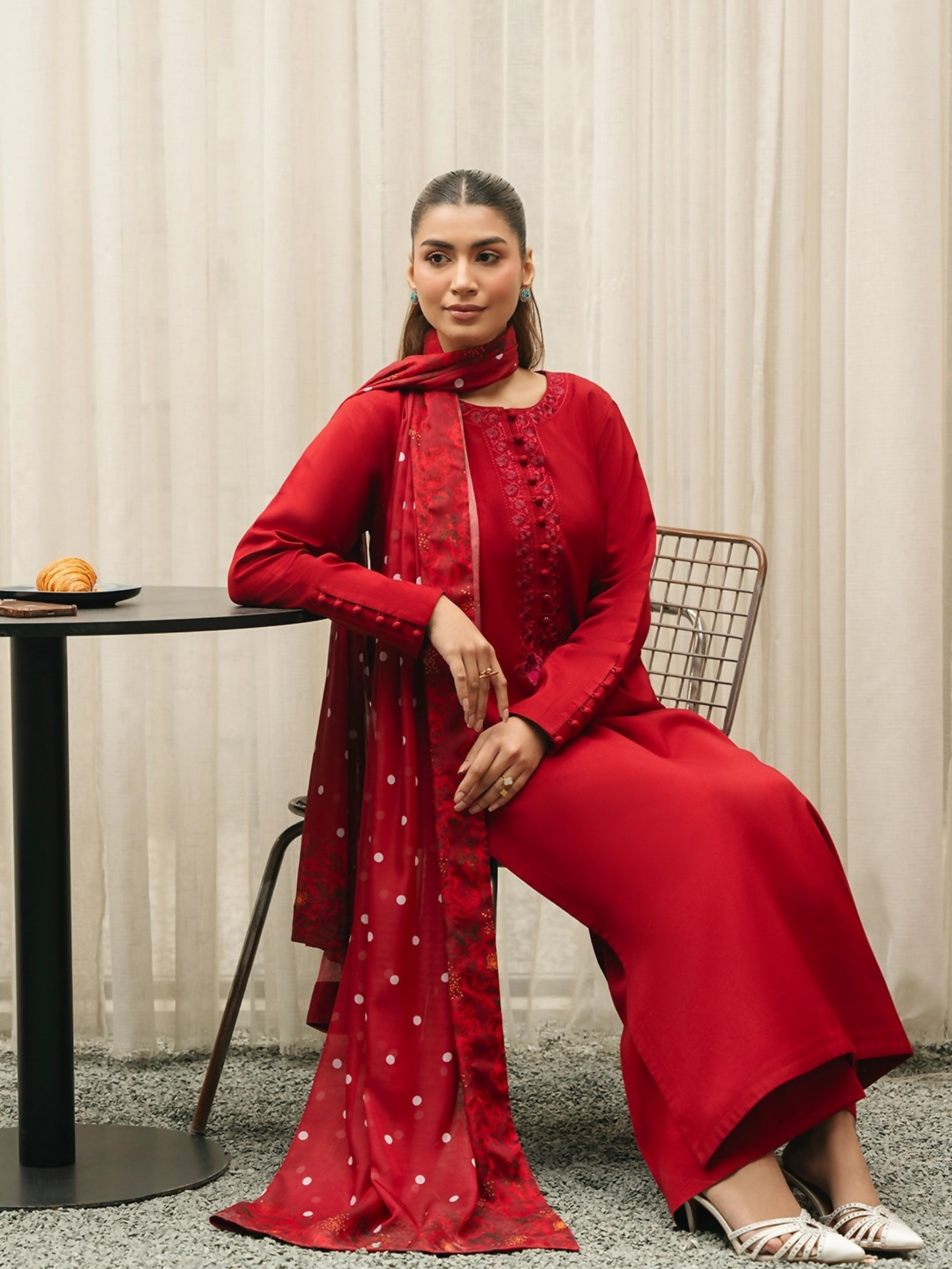 Mannat Clothing Suave Edit Raw Silk Embroidered Stitched Suit-Gazar