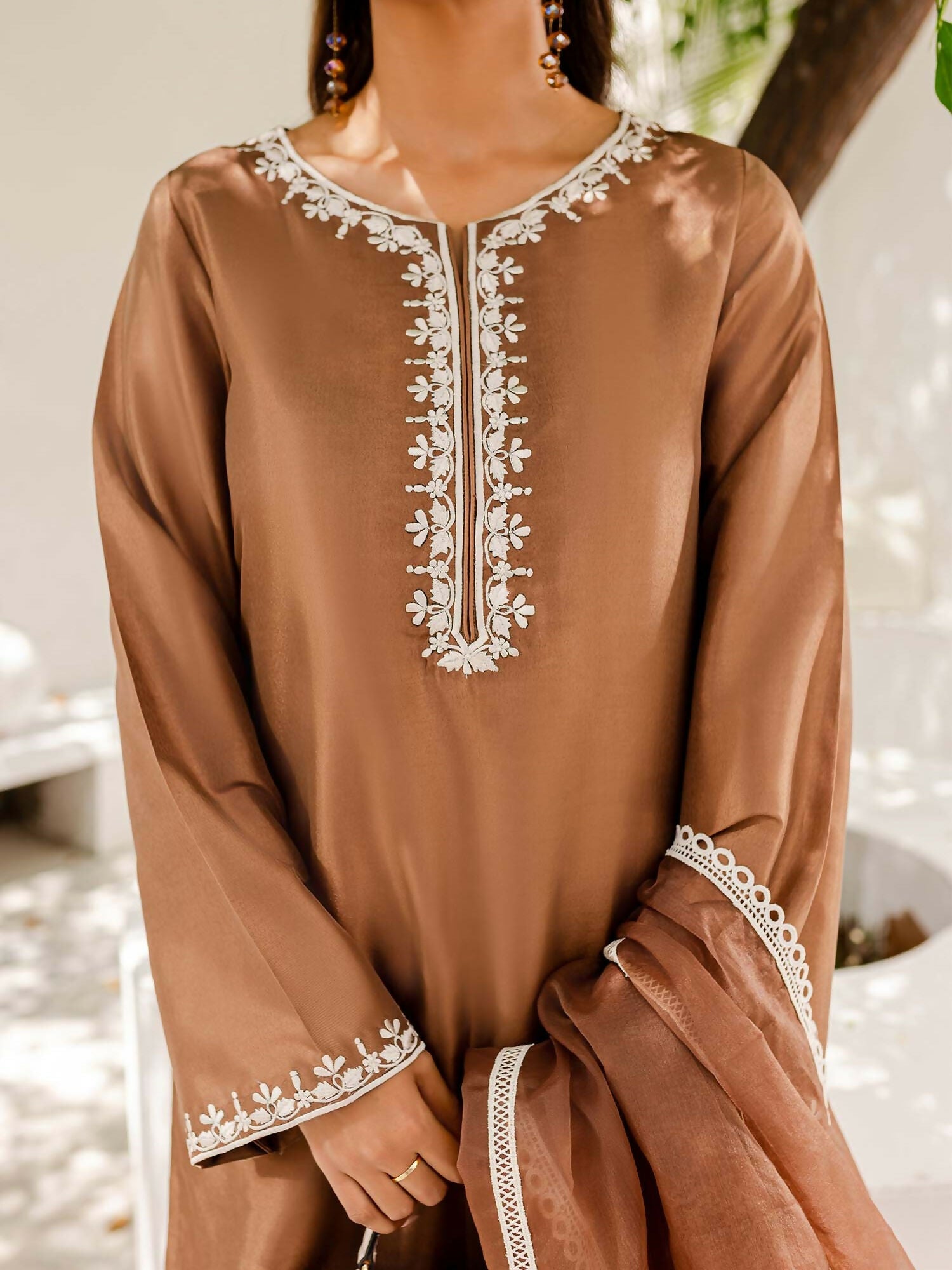 Allure By IH Cotton Embroidered Stitched 3-Piece Suit-Hazel
