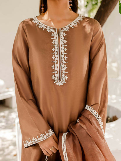 Allure By IH Cotton Embroidered Stitched 3-Piece Suit-Hazel