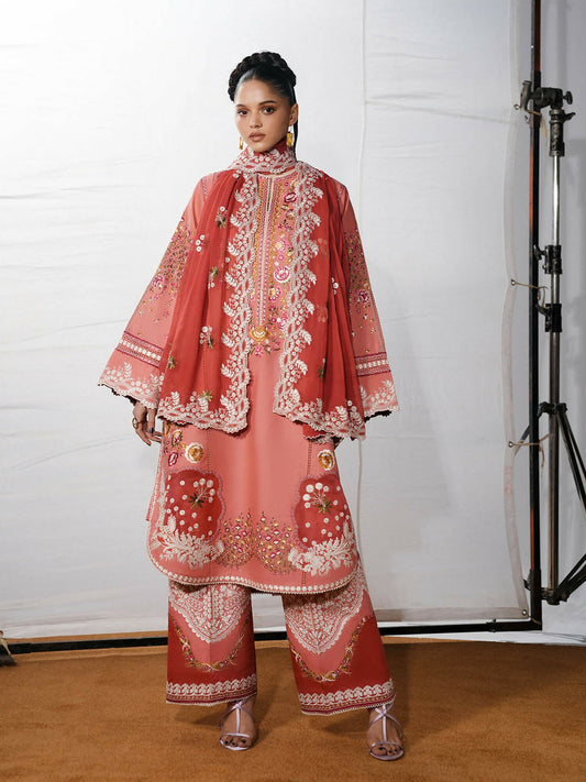 Jugnu by Hussain Rehar The Reserved View SS/Edit I Cotton Embroidered Unstitched 3-Piece Suit-Dinaz