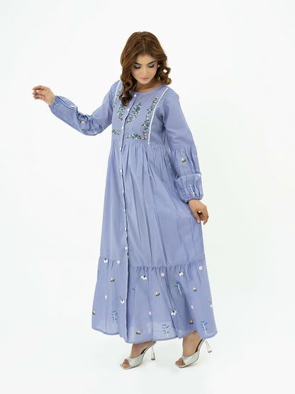 Kachy Dhaagy Cotton Embroidered Maxi