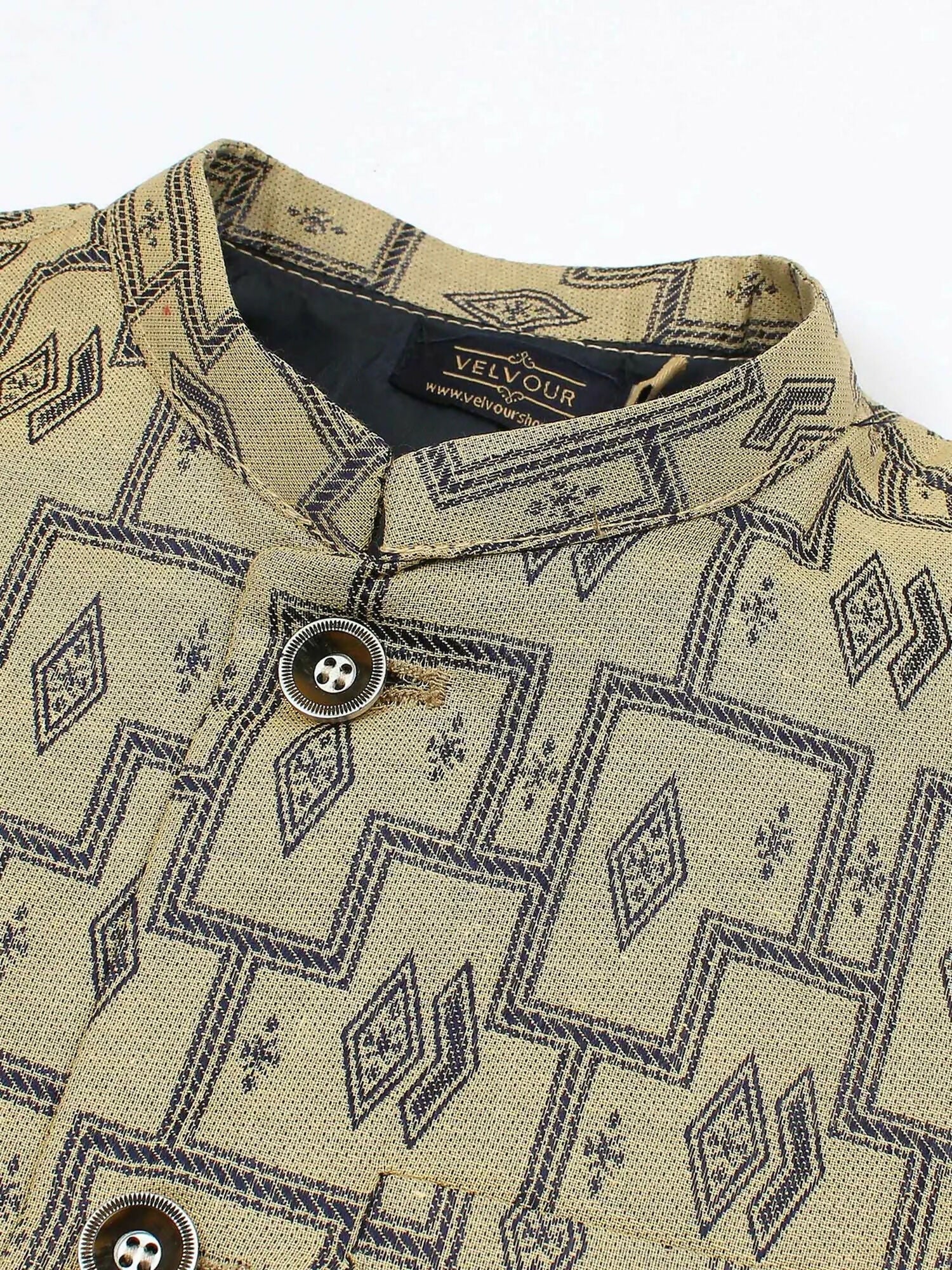 Velvour Boys Jacquard Printed Waistcoat-VW06-C