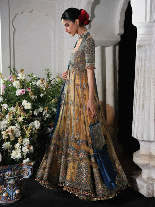 Hussain Rehar Festive Unstitched'26 Net Embroidered 3-Piece Suit-Man Jogi