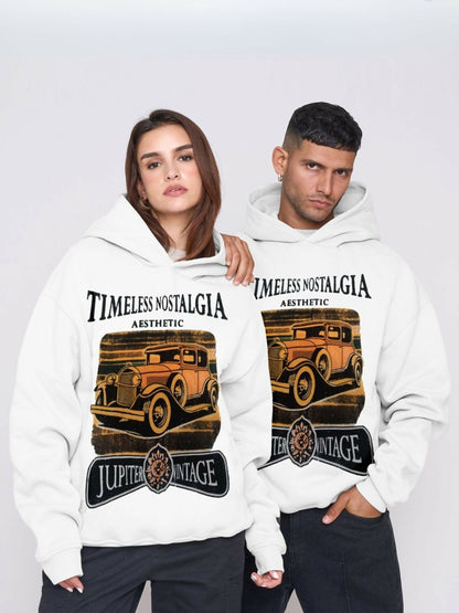 Jupiter Heavy GSM Nostalgia Printed Off White Hoodie-14839