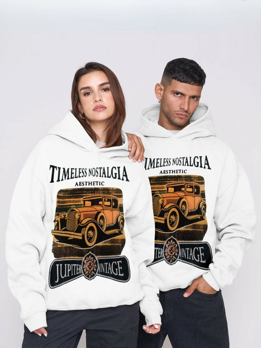 Jupiter Heavy GSM Nostalgia Printed Off White Hoodie-14839