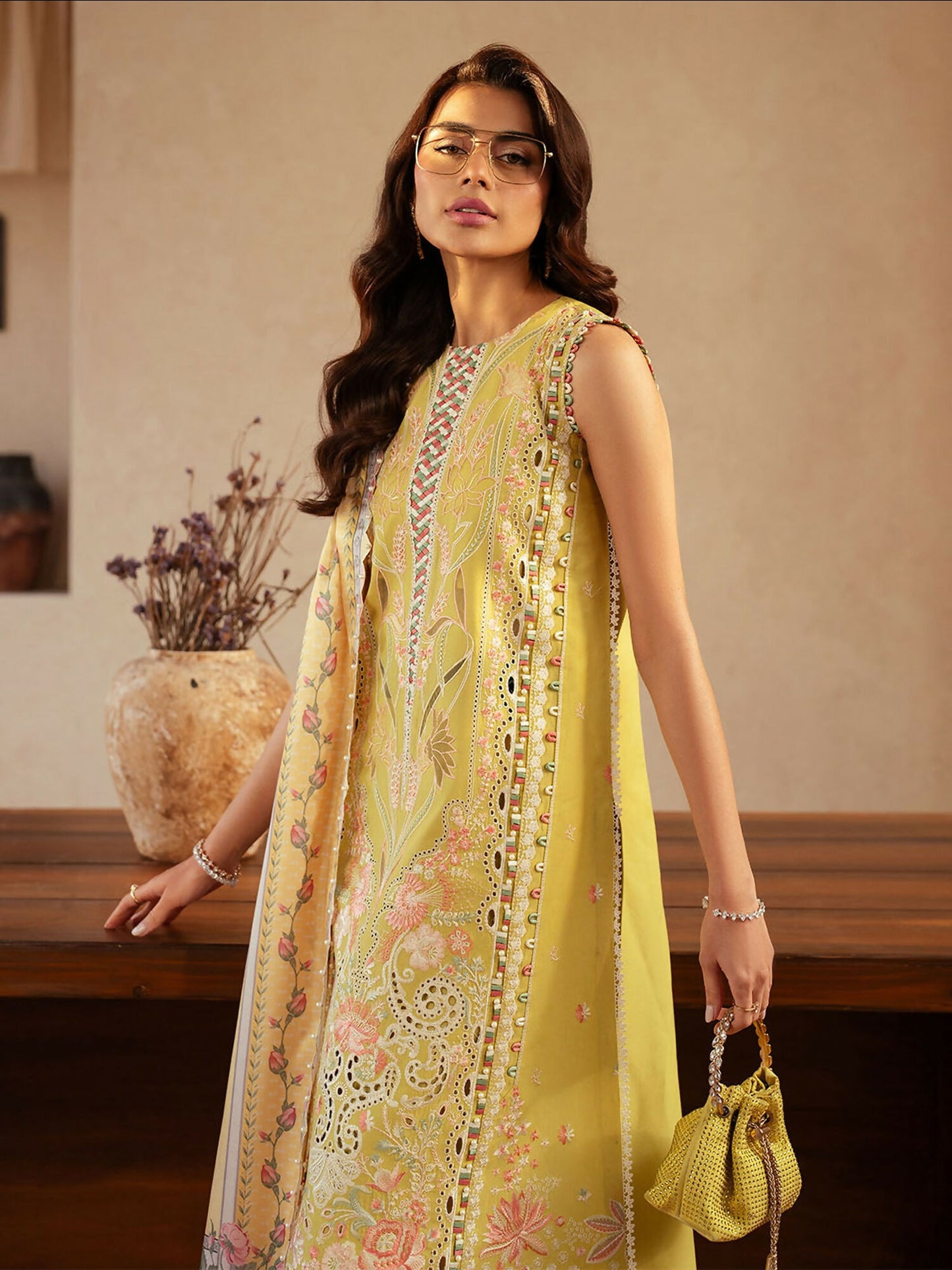 Binilyas Mehroze Lawn Embroidered Stitched 3-Piece Suit-97-B