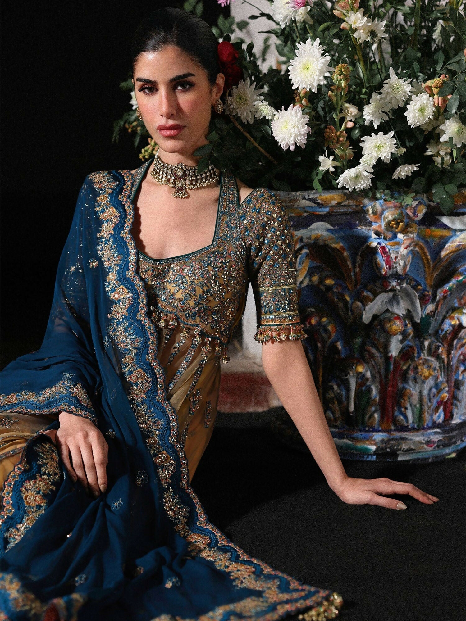 Hussain Rehar Festive Unstitched'26 Net Embroidered 3-Piece Suit-Man Jogi