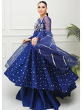 Allure By IH Lehr Chiffon Embroidered Lehenga-Sundae