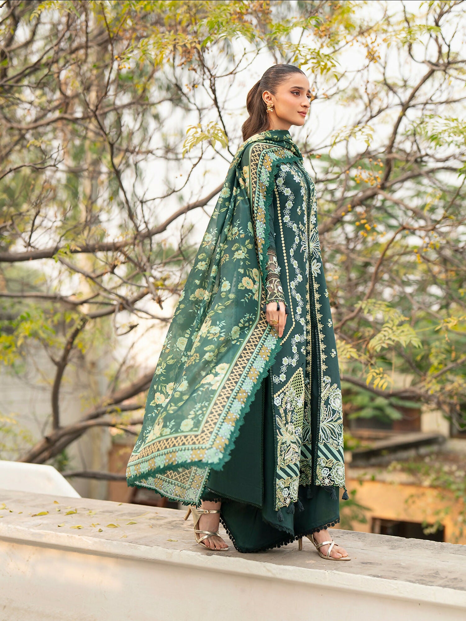 Mahnur Angan Lawn'26 Embroidered Unstitched 3-Piece Suit-AN-010