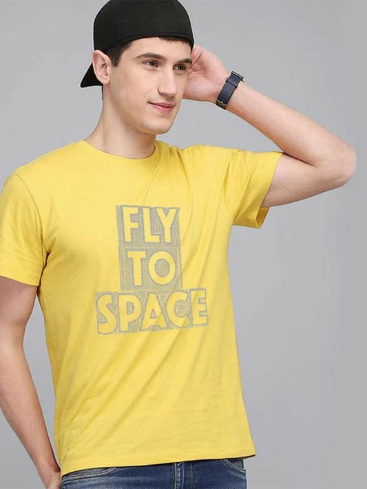 Black ,Green ,Yellow, Blue,Grey ,Red ,Maroon Jupiter Printed Fly To Space Tee-Shirt-12526