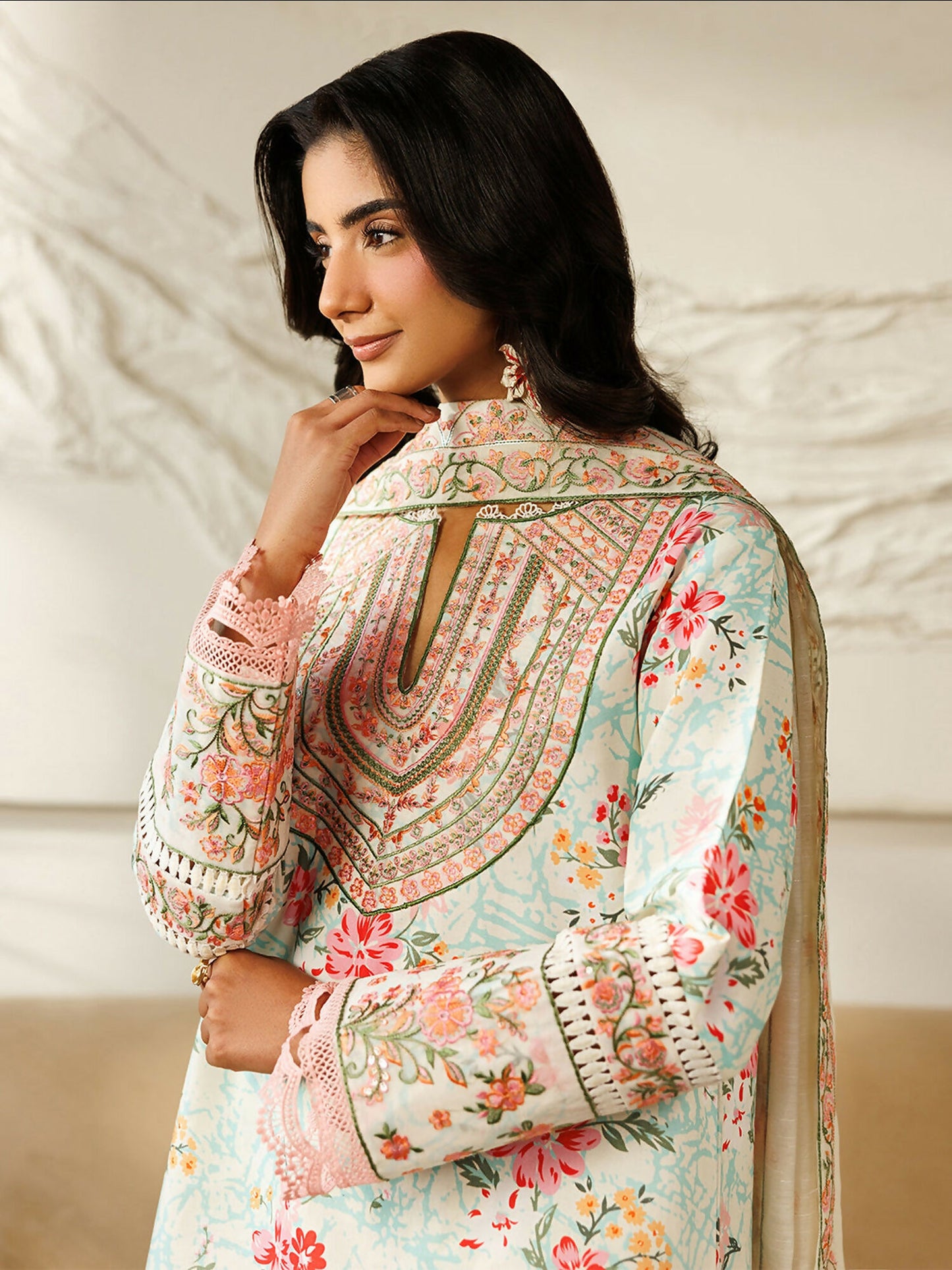 Mahnur Leila Lawn'26 Embroidered Stitched 3-Piece Suit-L-05