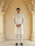 Gem Garments Afsanah Raw Silk Embroidered Waistcoat-Munzir