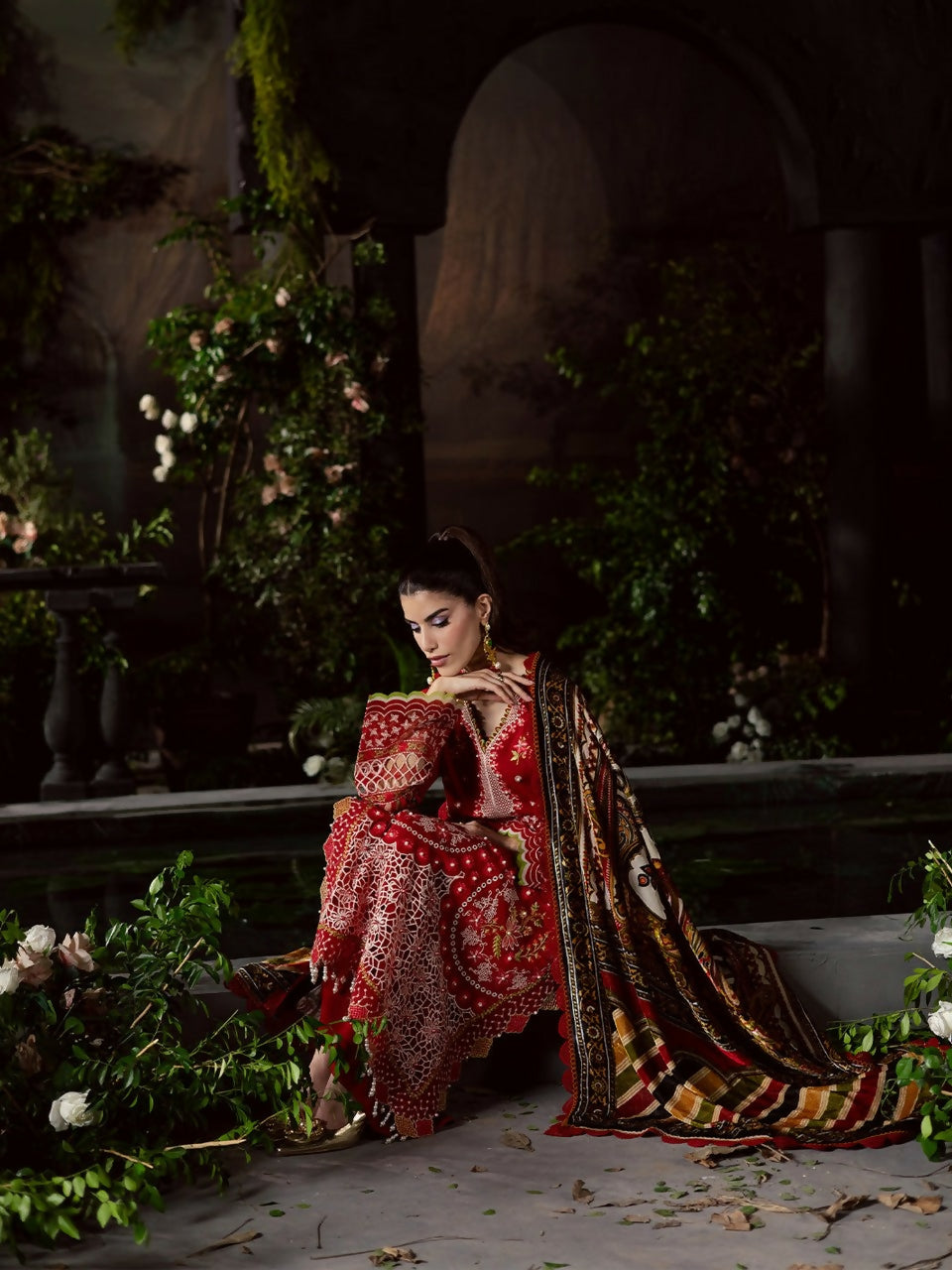 Mahnur Amelia Kotrai Embroidered Unstitched 3-Piece Suit-CK-013