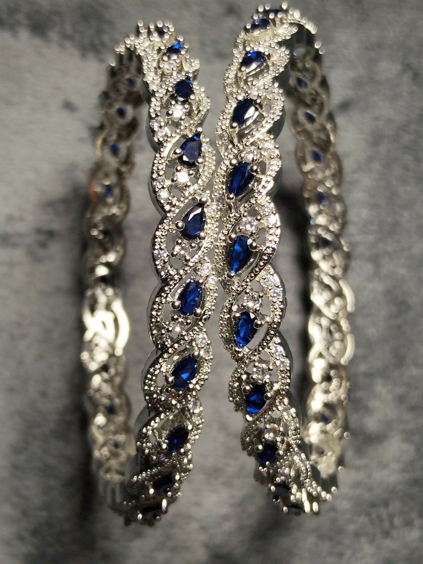 H&A Jewellery One Carat Silver Rhodium Plated Bangles