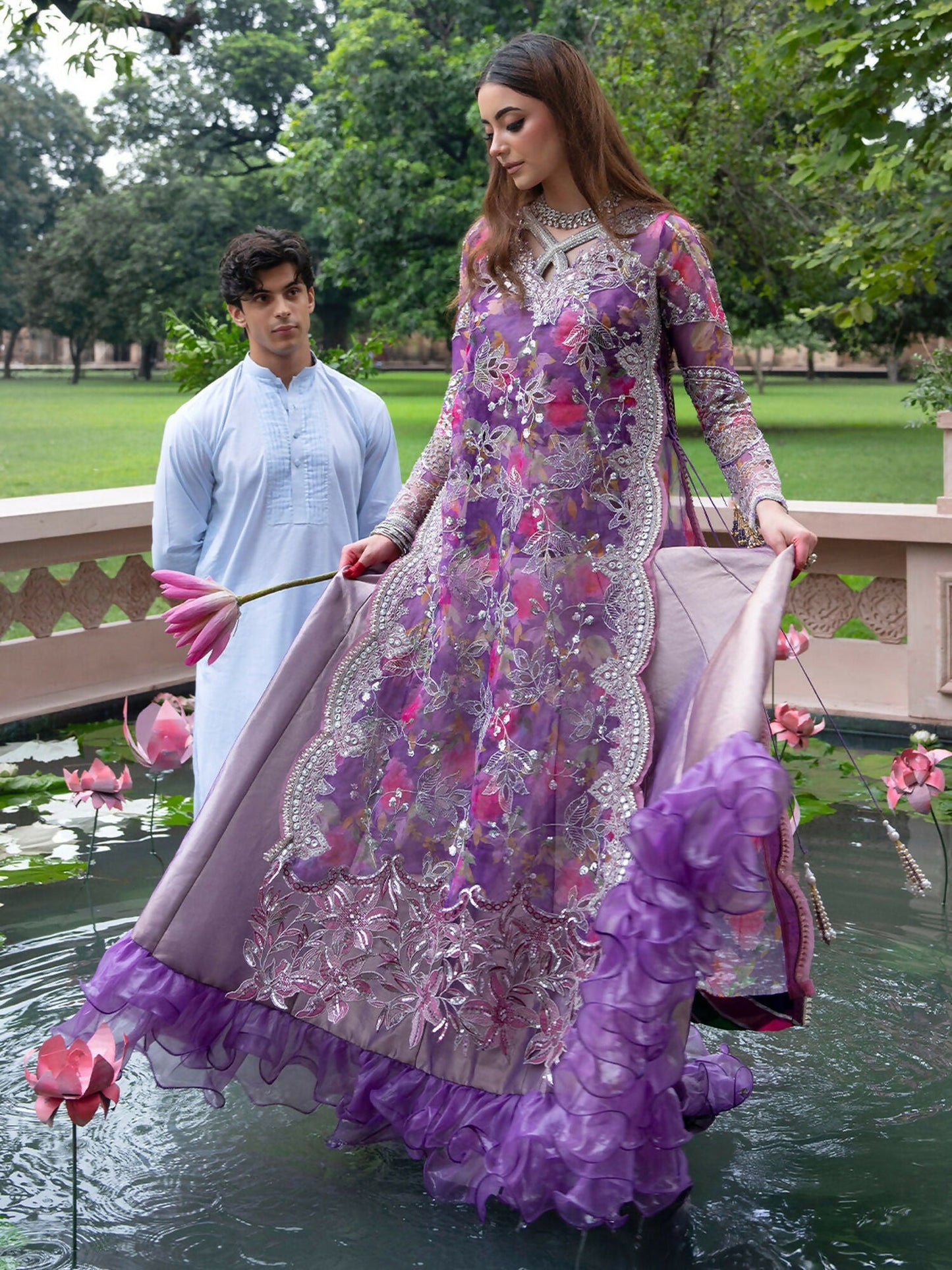 Parishay Ranibagh Luxury Formals Organza Embroidered Stitched 3-Piece Suit-Gulzaar