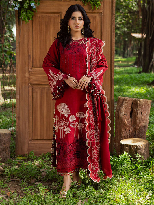 Parishay Winterwood Tales Khaddar Embroidered Unstitched 3-Piece Suit- WW - 03