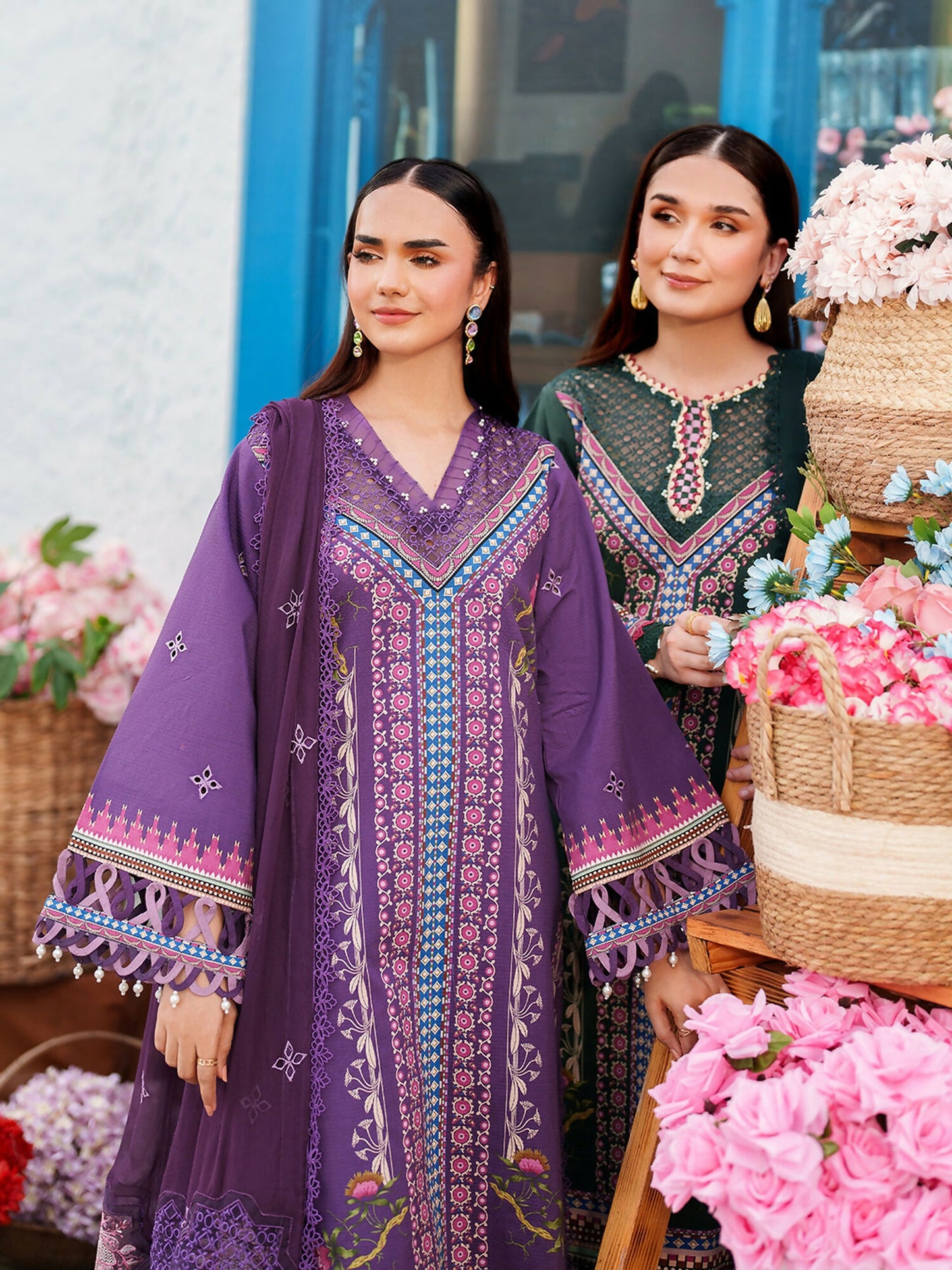 Parishay Ivy Bloom Viscose Embroidered Stitched 3-Piece Suit-IW-08