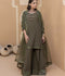 Hemstitch Raw Silk Embroidered Stitched Sharara-Noor
