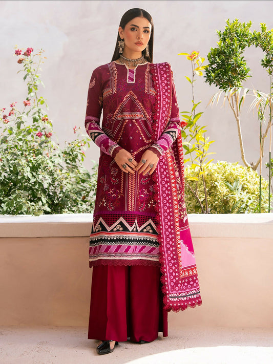 Binilyas Kotrai Embroidered Unstitched 3-Piece Suit-795-B