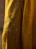 Hussain Rehar Luxury Pret Eid'24 Raw Silk Embellished Stitched 3-Piece Suit-Maize
