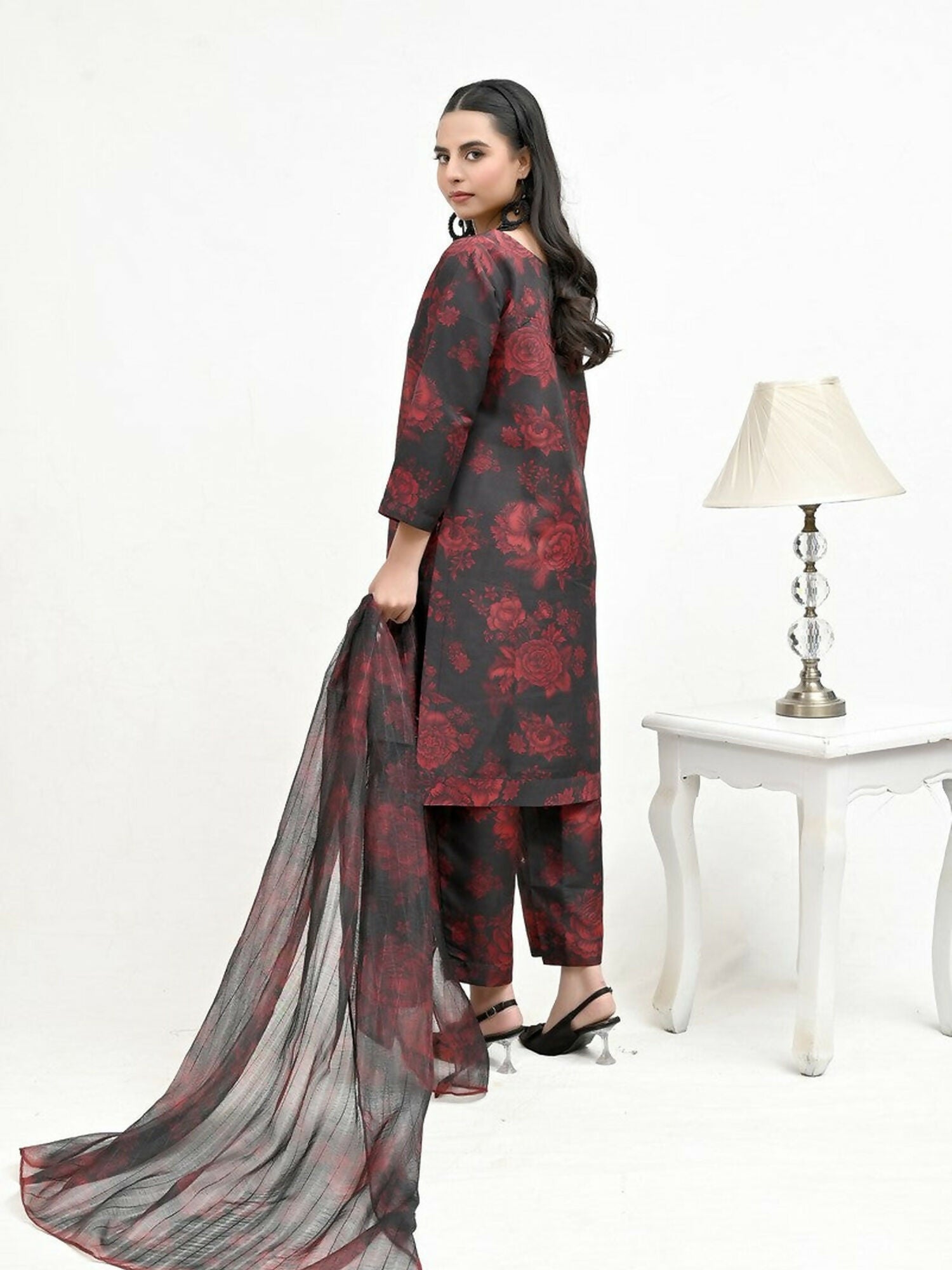 Imran Aftab Valentine's Day Raw Silk Printed Unstitched 3-Piece Suit-IAVD 02