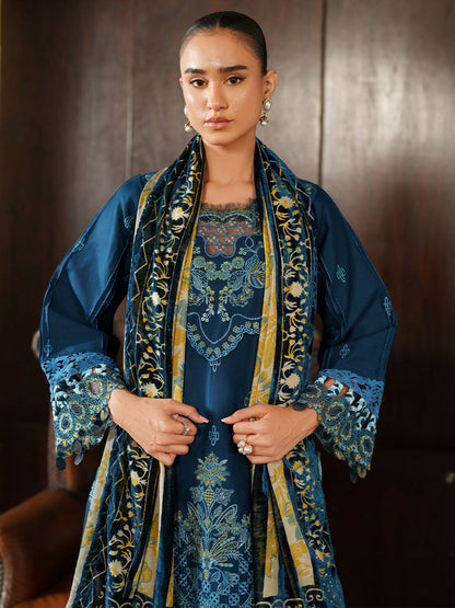 Parishay Panache Winter Corduroy Embroidered Unstitched 3-Piece Suit-PNE-12