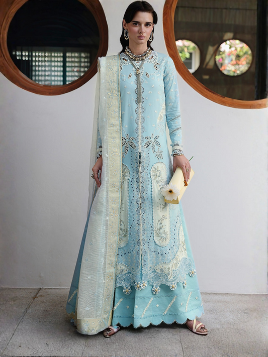 Qalamkar Chikankari Eid Edit'26 Lawn Embroidered Unstitched 3-Piece Suit-CM-05 Nayra