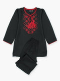 Velvour Girls Embroidered Stitched 2-Piece Suit-VG125-B
