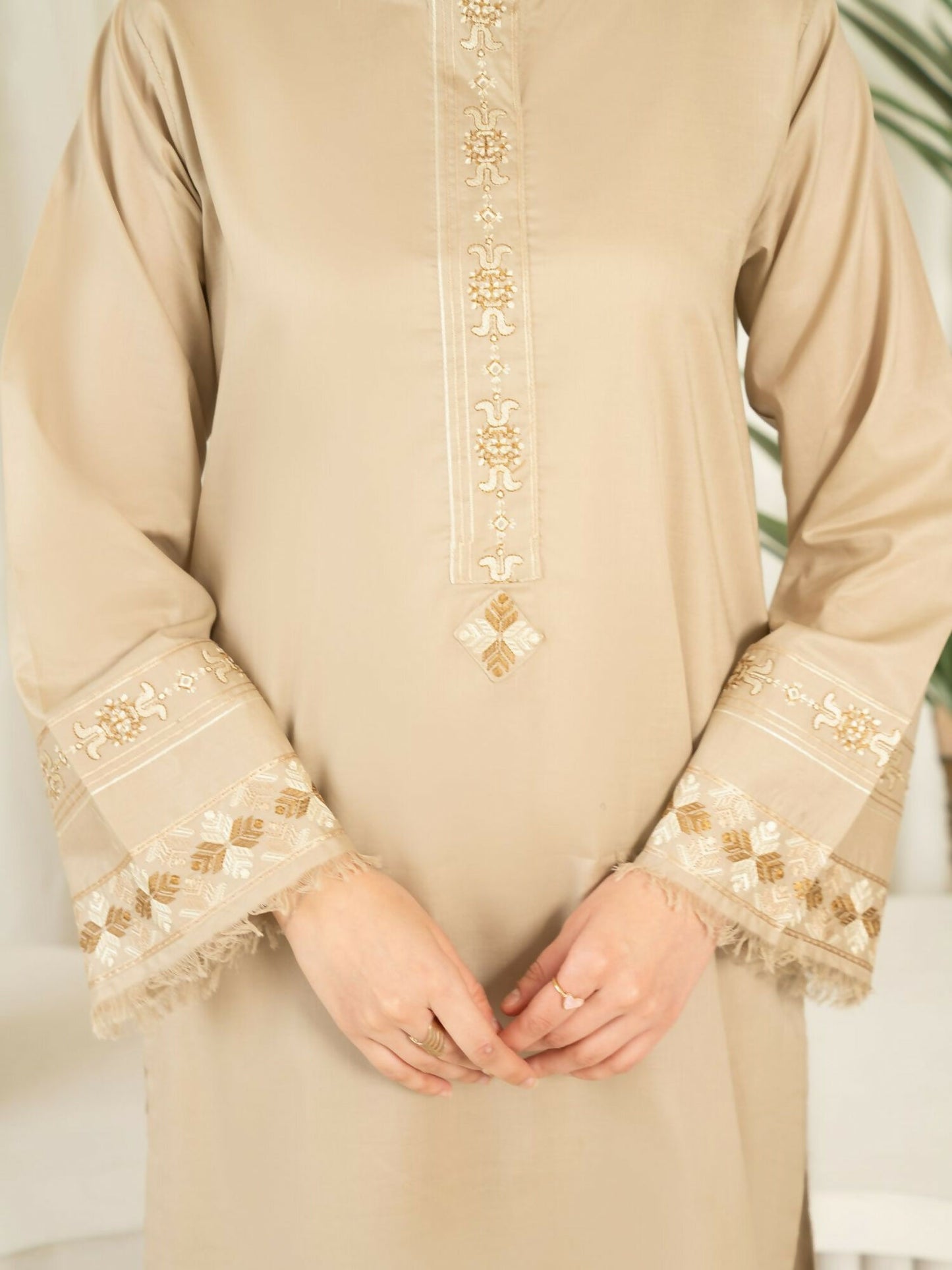 Panache Apparel Sunlit Essentials Cotton Lawn Embroidered Co-Ord Set-Dawn