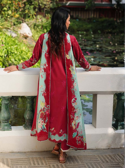 Qalamkar Qprints Lawn'26 Embroidered Unstitched 3-Piece Suit-AX-05-(A)-Brie