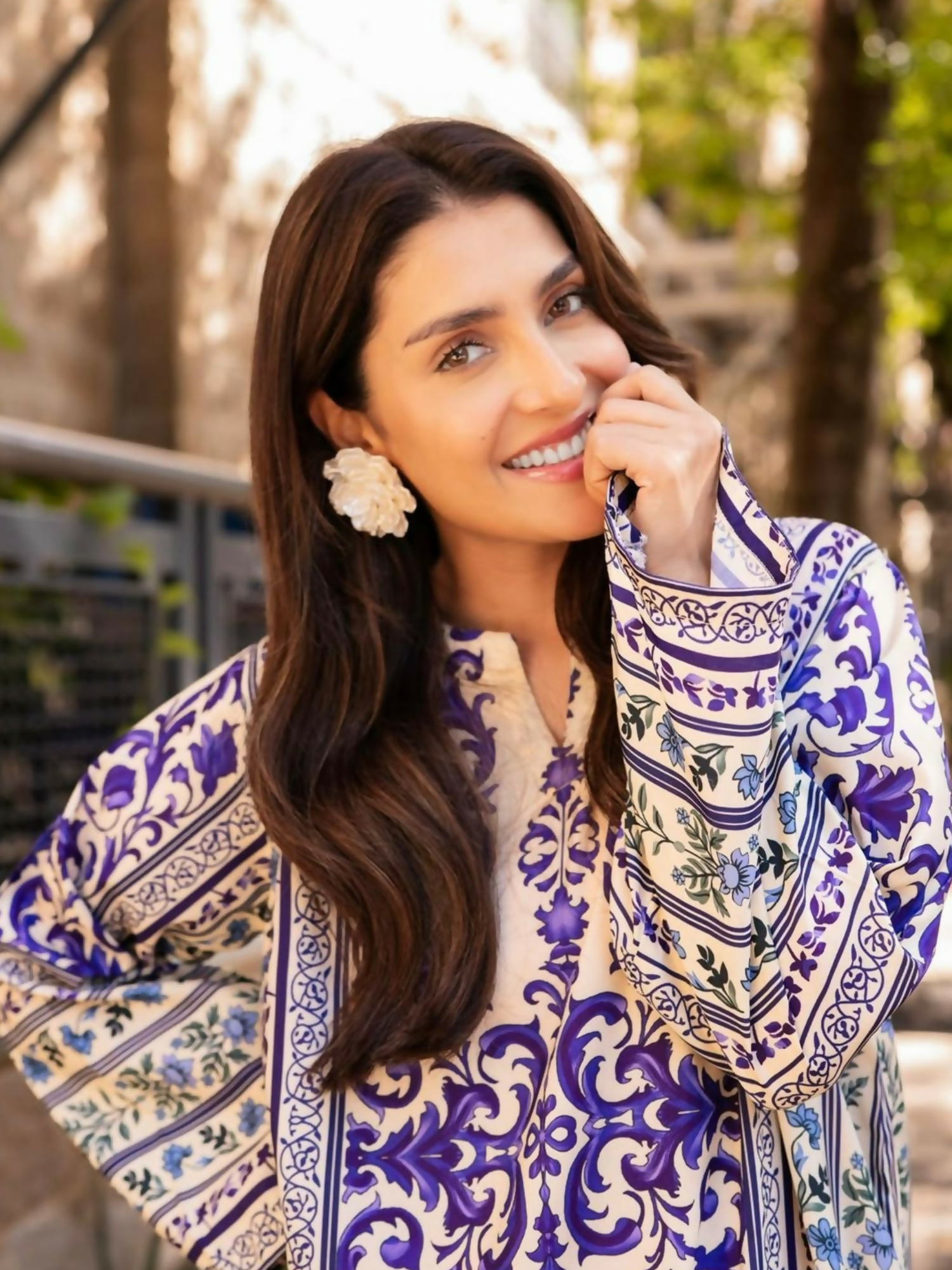 Libas-e-Khas Poly Grip Printed Kaftan Set