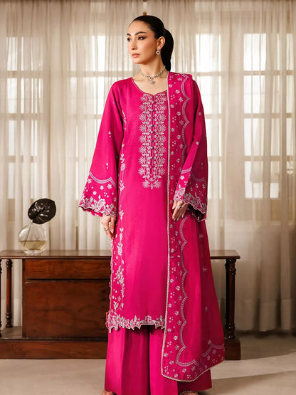 Panache Apparel Noore Eid Edit Raw Silk Embroidered Stitched Suit-Misha