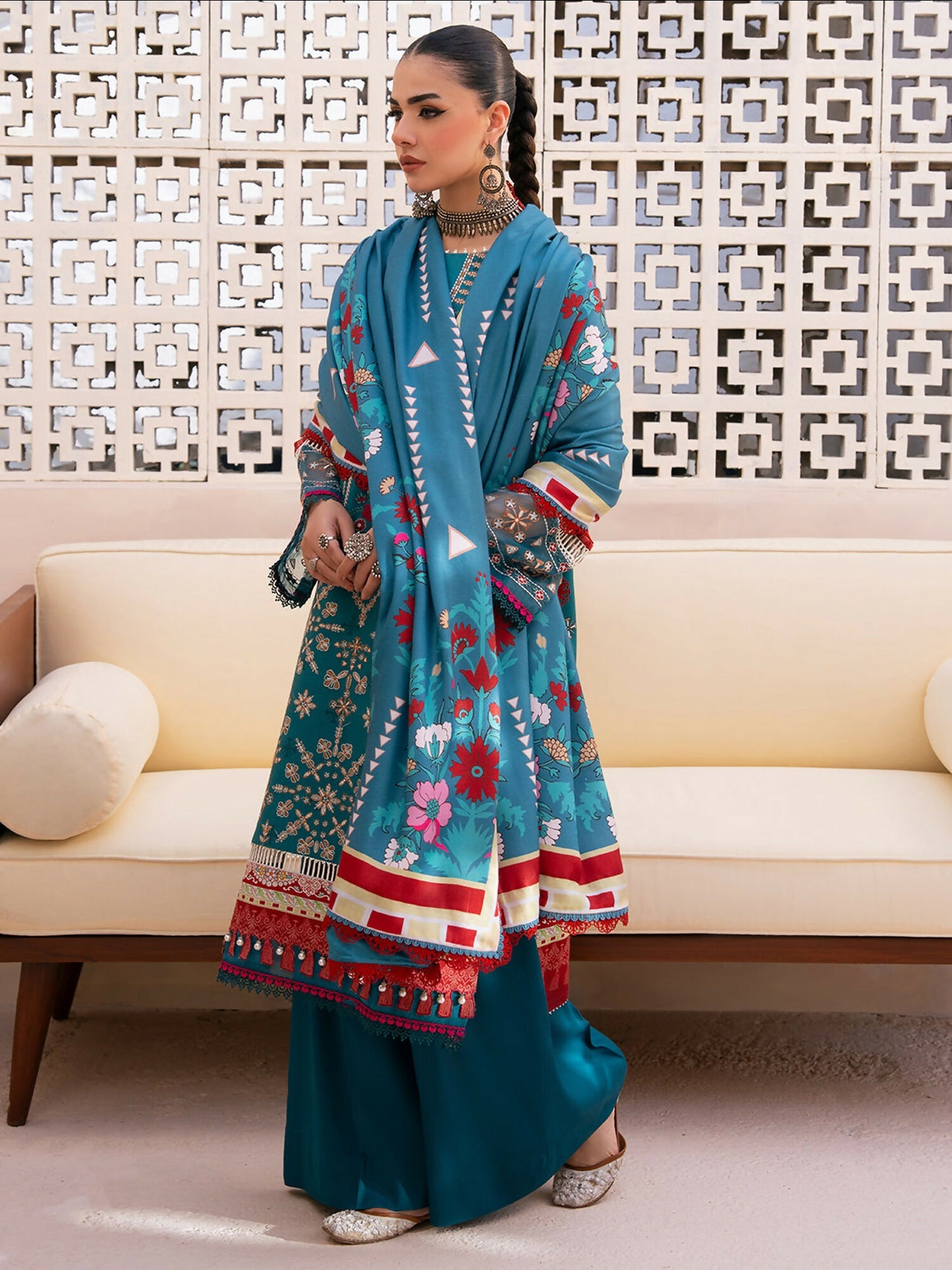 Binilyas Kotrai Embroidered Unstitched 3-Piece Suit-793-A