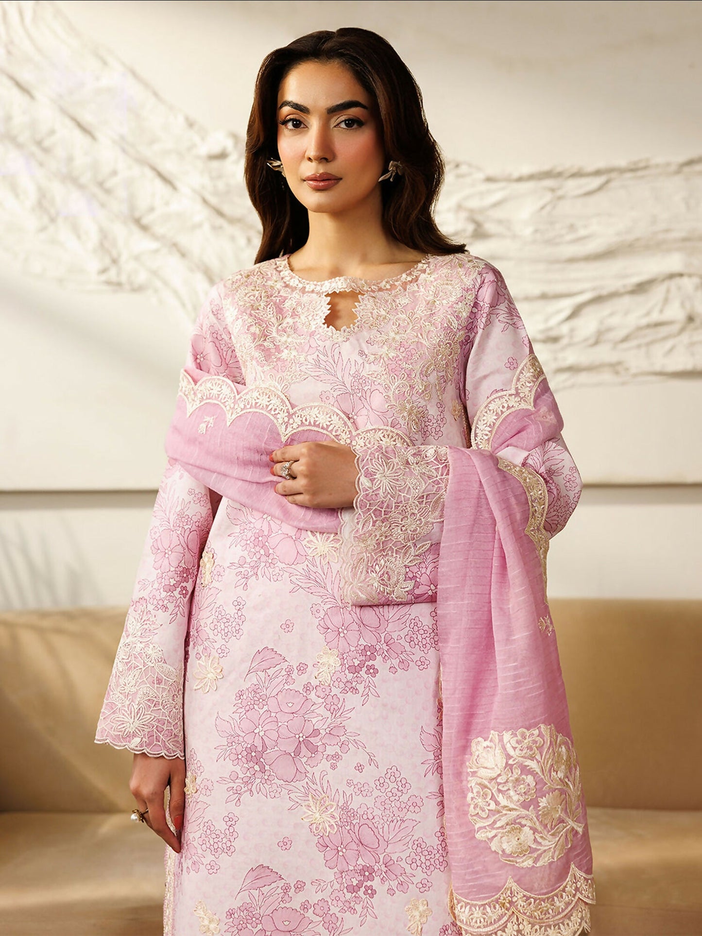 Mahnur Leila Lawn'26 Embroidered Stitched 3-Piece Suit-L-12