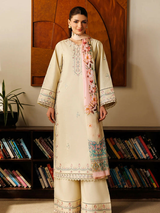 Panache Apparel Mistfall Ramadan Edit Cotton Embroidered Stitched Suit-Ardan