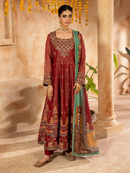 Shurooq Kanpur 1912 Net Embellished Pishwas-Lal Qila