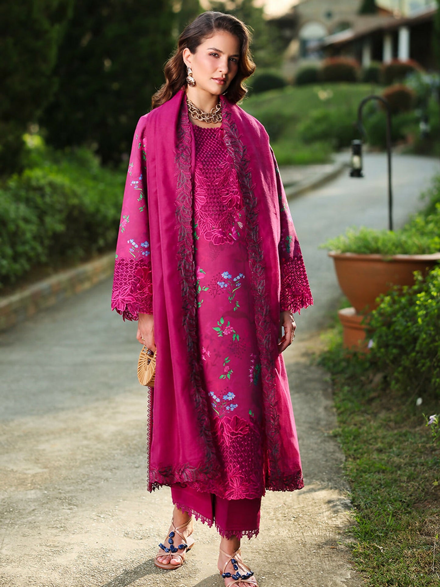 Rang Rasiya Florence Summer Edit'26 Lawn Embroidered Unstitched 3-Piece Suit-Mahra