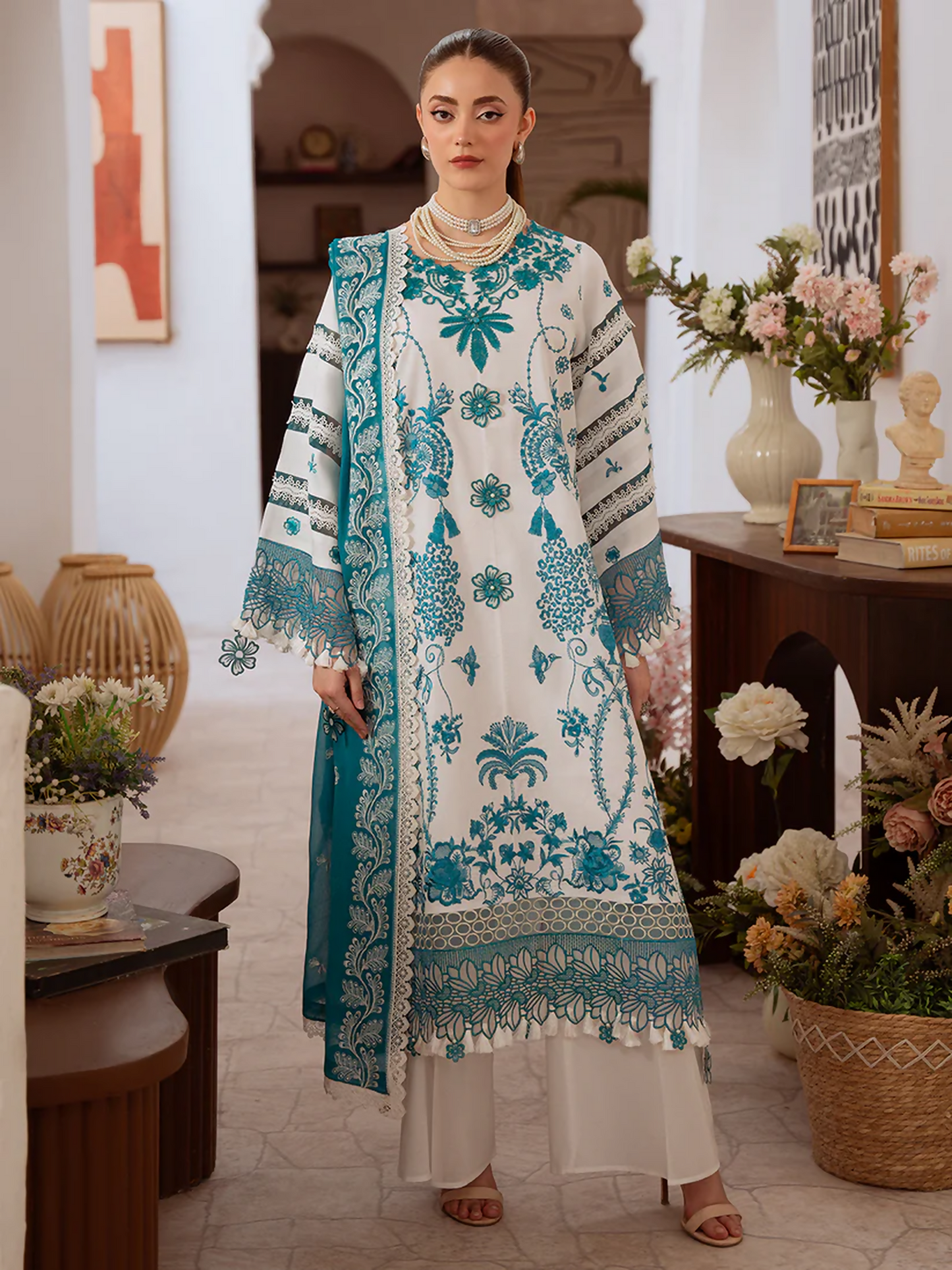 Mahnur Shanaya Lawn Embroidered Unstitched 3-Piece Suit-SN-09