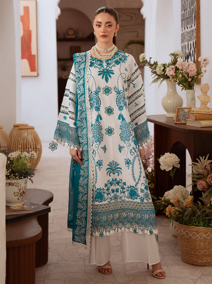 Mahnur Shanaya Lawn Embroidered Unstitched 3-Piece Suit-SN-09