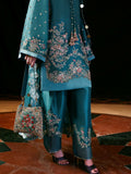 Hussain Rehar The Scent Luxury Pret SS'25 Raw Silk Embellished 3-Piece Suit-Verta