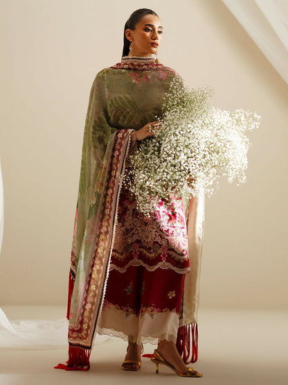 Binilyas Eres Bonita Viscose Embroidered Stitched 3-Piece Suit-1107-B