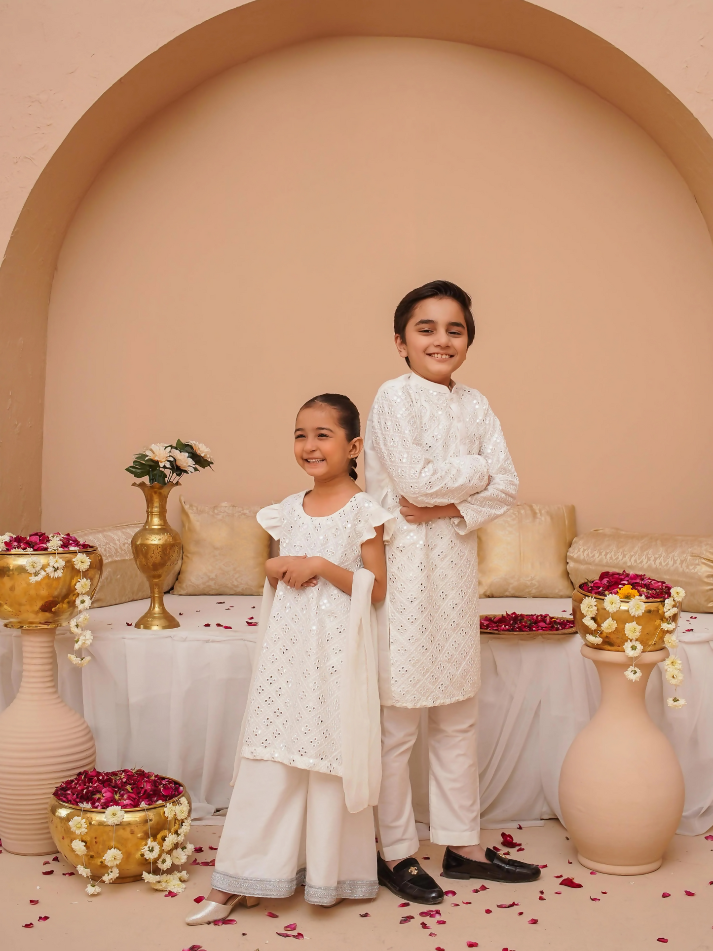 Kidoz Kloset Rang Rasiya Cotton Silk Embroidered Stitched 3-Piece Suit-Silver Whisper-Girl