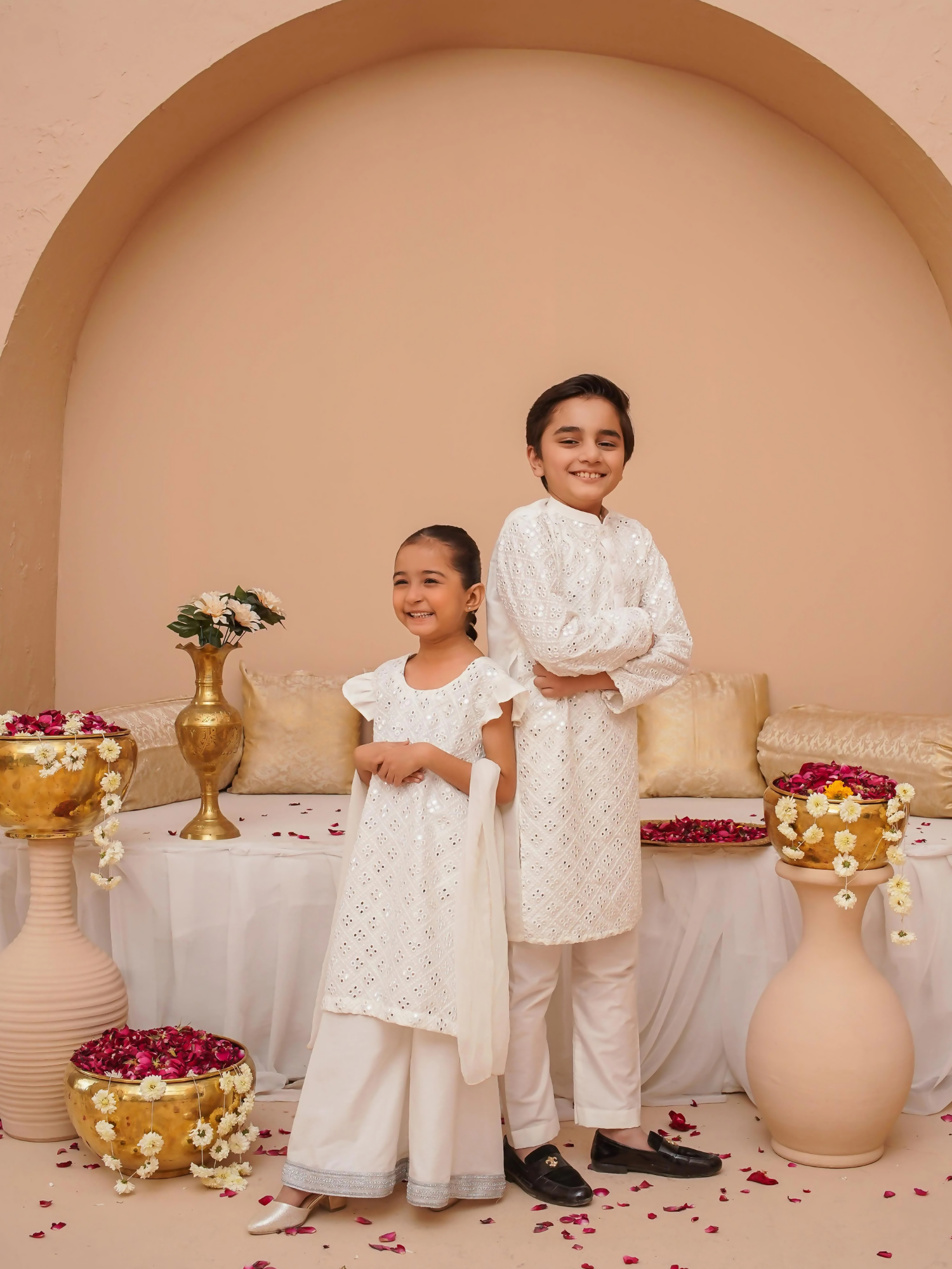 Kidoz Kloset Rang Rasiya Cotton Silk Embroidered Stitched 3-Piece Suit-Silver Whisper-Girl