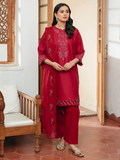 Mannat Clothing Lawn Embroidered Stitched Suit-Carmine