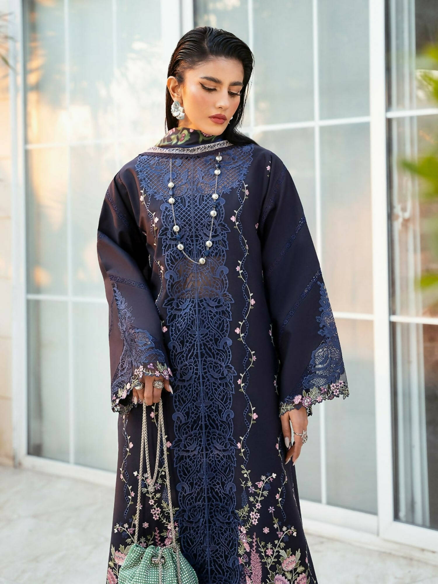 Binilyas Kayra Lawn Embroidered Unstitched 3-Piece Suit-314 - B