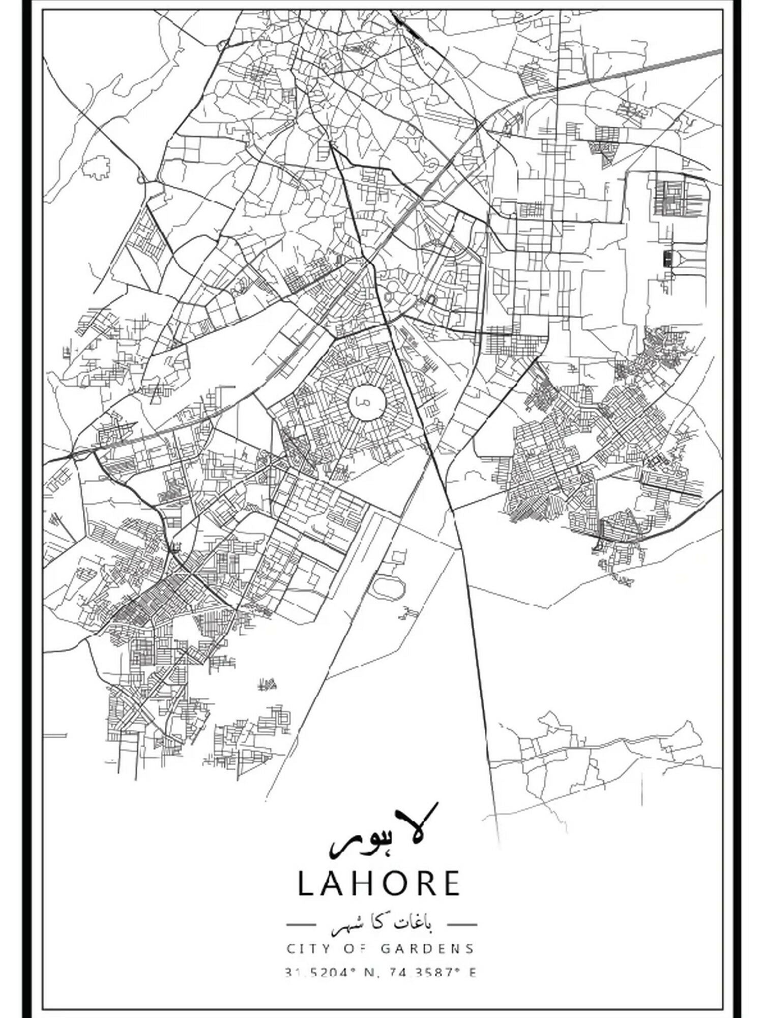 MappedPK Lahore Printed Map