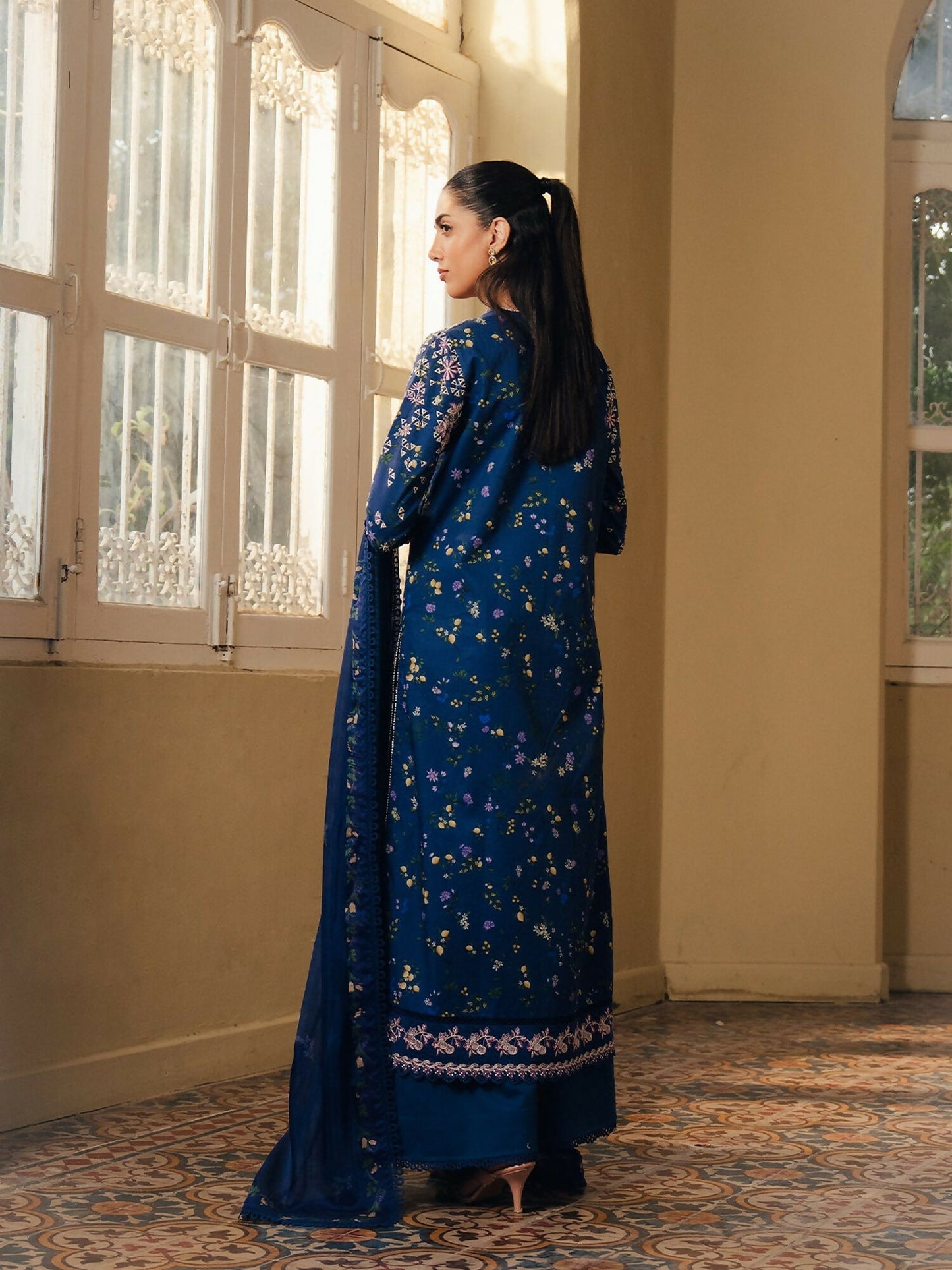 Afrozeh Day Break'26 Lawn Embroidered Unstitched 3-Piece Suit-Duskmelt