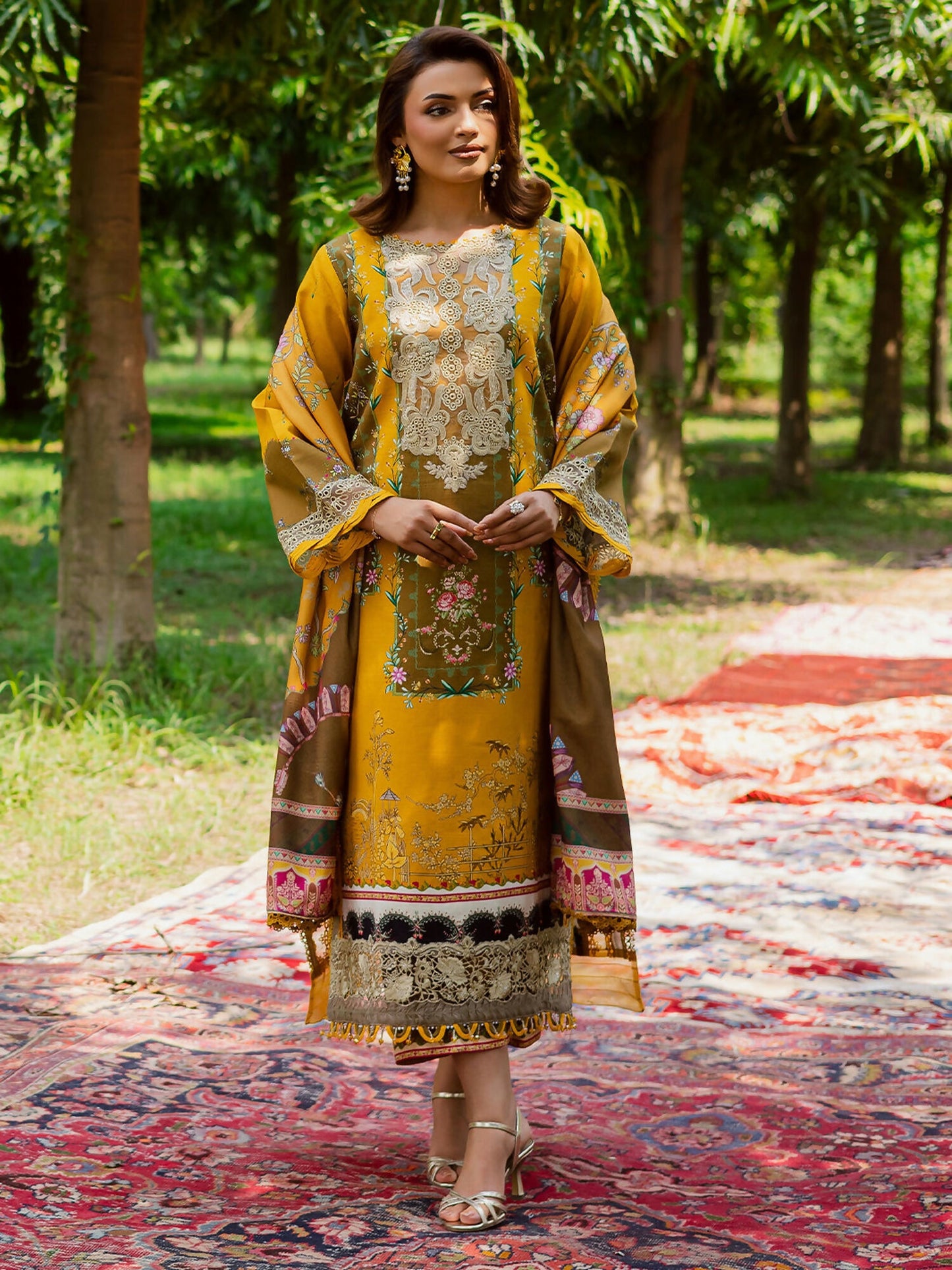 Parishay Rang e Sarma Khaddar Embroidered Stitched 3-Piece Suit-SAR-14