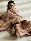 Hussain Rehar Basic Not Basic V Raw Silk Embellished Stitched 3-Piece Suit-Damask