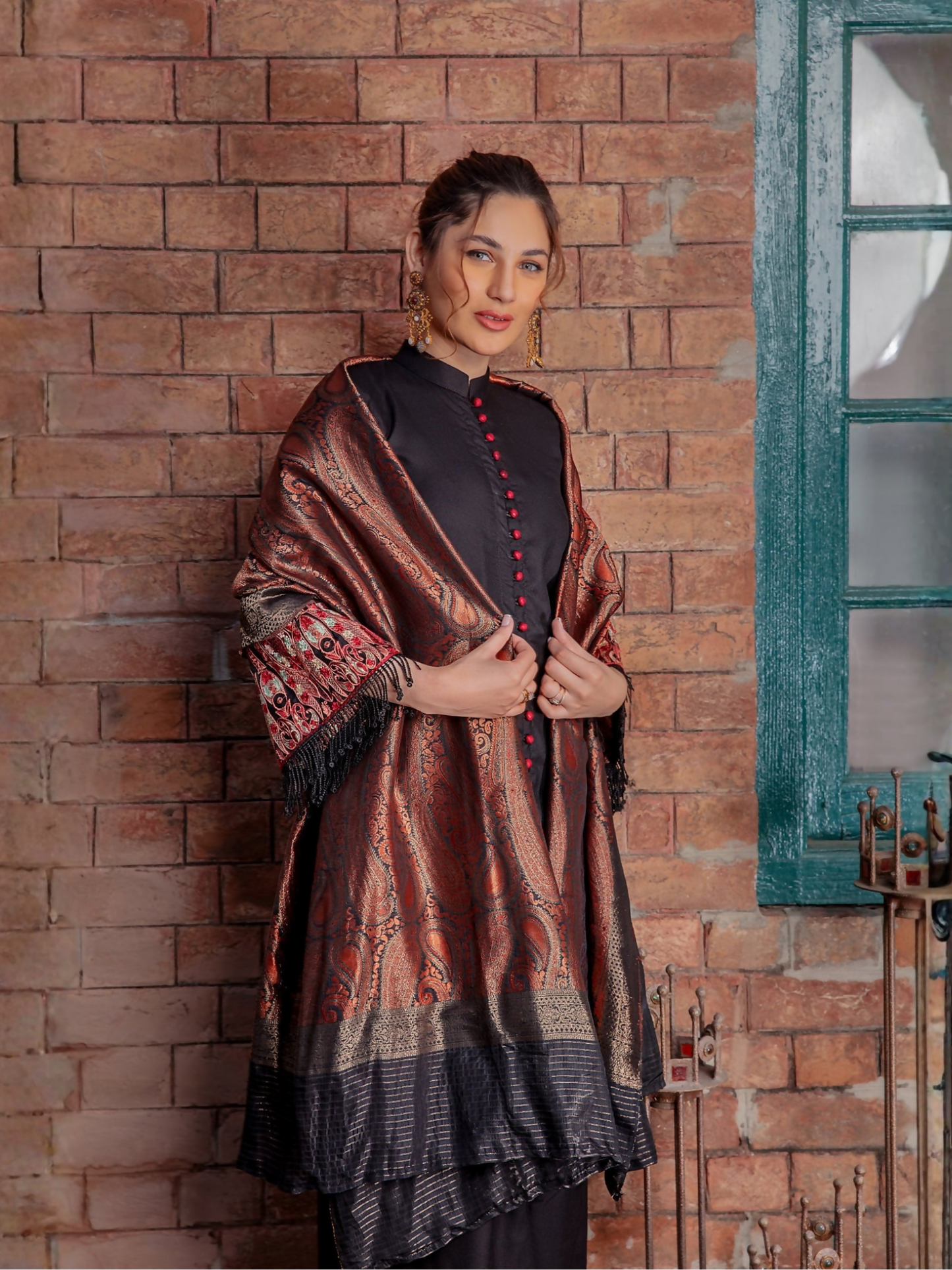 Panache Apparel Separates Linen Embroidered Stitched Gown-SY-001